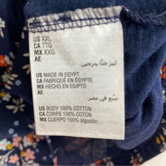 Style & Co Top Women’s Blue Floral Long Sleeve Henley Casual Crew Neck XXL - Picture 10 of 10